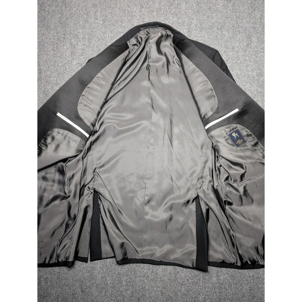 Hart Schaffner Marx Tuxedo Jacket 1‎ One Button Black 44L Hole**